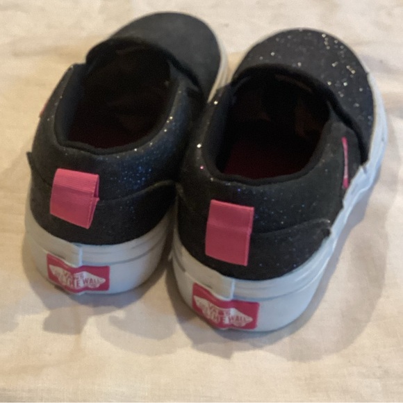 VANS KIDS CLASSIC MISSY BLACK GLITTER SLIP ON SHOES SZ. 11 - Picture 8 of 15